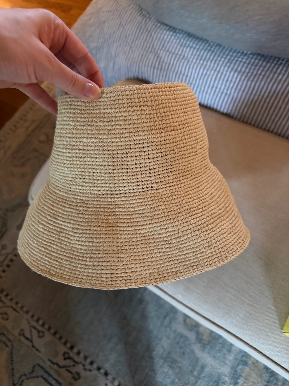 Janessa Leone Tan Woven Bucket Hat